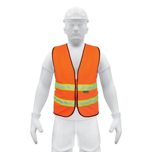 13473 - Chaleco de seguridad naranja alta visibilidad con cierre