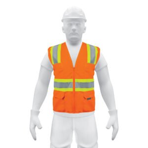 13475 - Chaleco de seguridad naranja max visibilidad y 6 bolsas