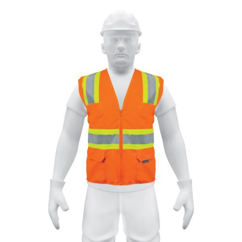 13475 - Chaleco de seguridad naranja max visibilidad y 6 bolsas