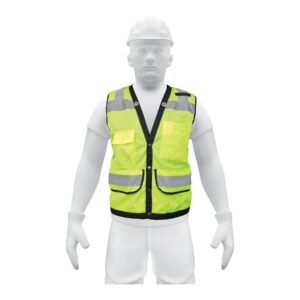 13482 - Chaleco seguridad reforzado verde con bolsas, M, EXPERT