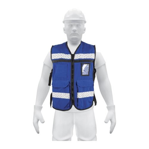 14670 - Chaleco brigadista con cintas reflejantes, color azul rey