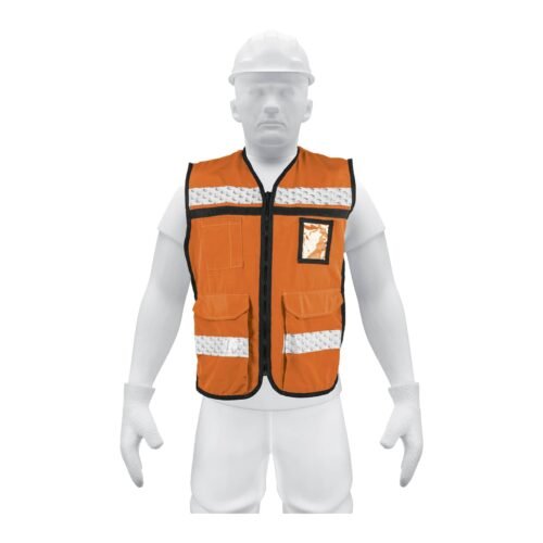 14669 - Chaleco brigadista con cintas reflejantes, color naranja