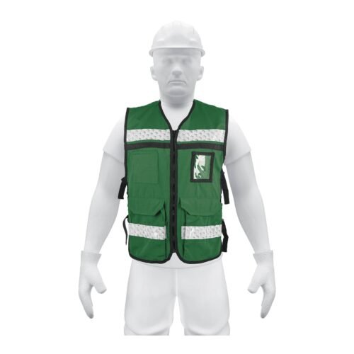 CHS-900V.jpg 14664 - Chaleco brigadista con cintas reflejantes, color verde