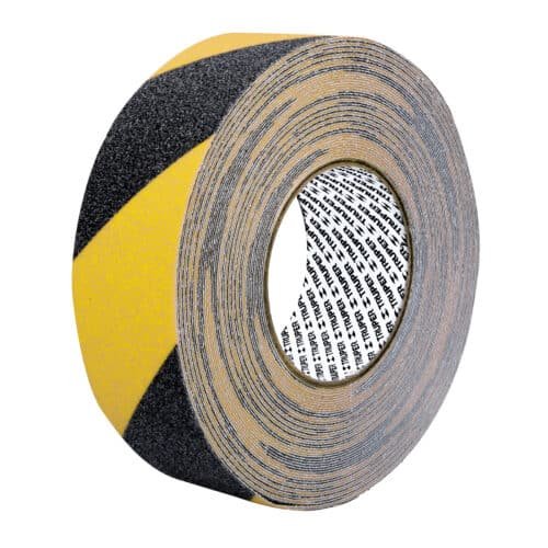 101449 - Rollo 18 m de cinta antiderrapante ama/negra 50mm c/abrasivo