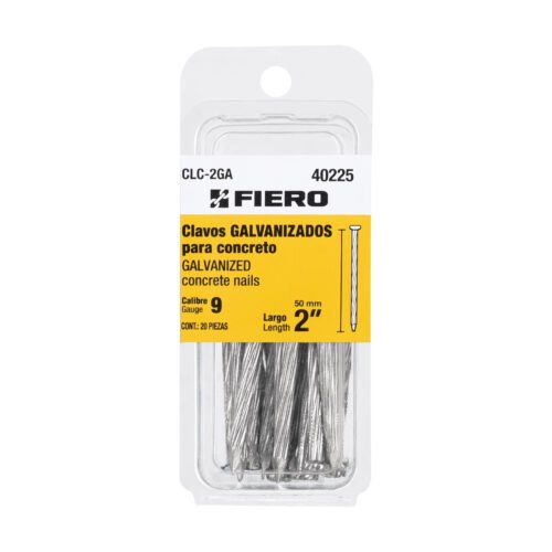 40225 - Blíster con 20 clavos galvanizados para concreto 2", FIERO