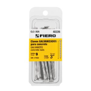 40226 - Blíster con 12 clavos galvanizados para concreto 3", FIERO