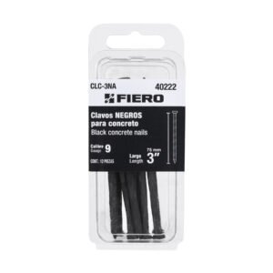 40222 - Blíster con 12 clavos negros para concreto 3", FIERO