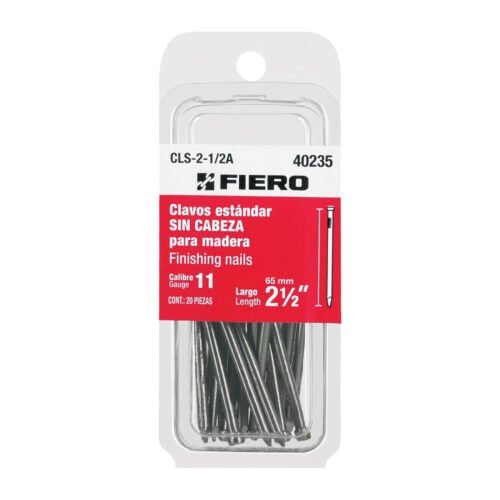 40235 - Blíster con 20 clavos estándar 2-1/2" sin cabeza, FIERO
