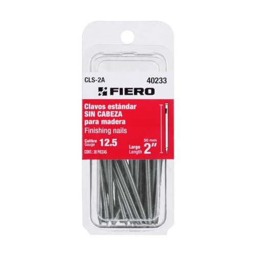 40233 - Blíster con 30 clavos estándar 2" sin cabeza, FIERO