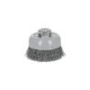 100857 - Carda copa 3" alambre ondulado fino, Multi-rosca, Truper