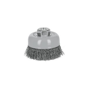 100857 - Carda copa 3" alambre ondulado fino, Multi-rosca, Truper