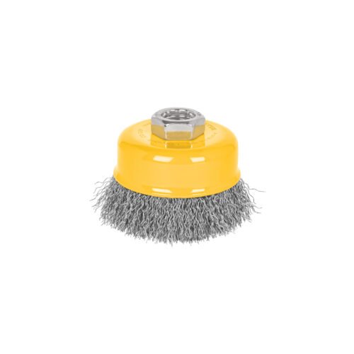 28262 - Carda copa 3" alambre ondulado fino, eje 5/8"-11, Pretul