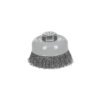 100858 - Carda copa 4" alambre ondulado fino, Multi-rosca, Truper