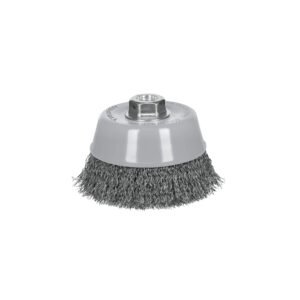 100859 - Carda copa 5" alambre ondulado fino, Multi-rosca, Truper