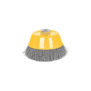 28264 - Carda copa 5" alambre ondulado fino, eje 5/8"-11, Pretul