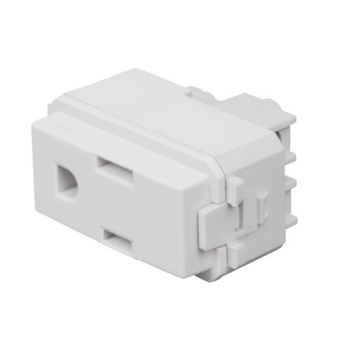 48131 - Contacto sencillo, 2 polos  tierra, línea Italiana, blanco