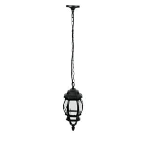 47297 - Arbotante tipo farol tradicional colgante p/exterior, negro