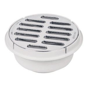 49616 - Coladera de ABS con rejilla cromada 5", 1/4 de vuelta, Foset