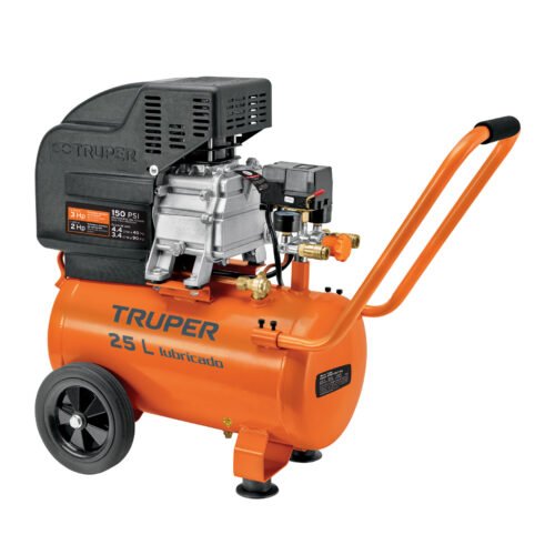 15006 - Compresor lubricado, 25L, 3HP, horizontal, 127V, TRUPER