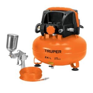 COMP-KIT24S.jpg 101428 - Kit Compresor s/aceite,24L,mang. y pistola grav,127V, TRUPER