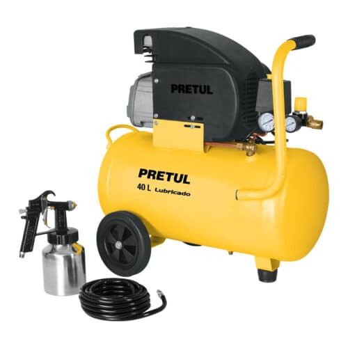 22066 - Kit Compresor lub, 40L, manguera y pistola baja,127V, PRETUL
