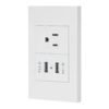 COUSB-EB.jpg 45603 - Placa armada 1contacto, 2puertos USB, 1.5mod,Española,blanco