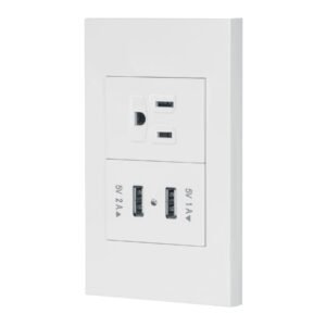 COUSB-EB.jpg 45603 - Placa armada 1contacto, 2puertos USB, 1.5mod,Española,blanco