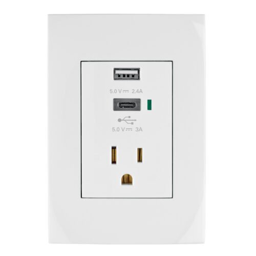 48313 - Contacto 2polos  tierra con 2 puertos USB, Oslo, blanco