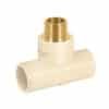 48911 - Tee de CPVC 1/2" rosca central macho inserto latón, FOSET