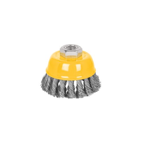 28266 - Carda copa 3" alambre trenzado fino, eje 5/8"-11, Pretul