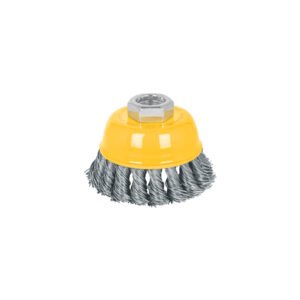 28257 - Carda copa 3" alambre trenzado grueso, eje 5/8"-11, Pretul