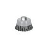 100852 - Carda copa 4" alambre trenzado fino, Multi-rosca, Truper