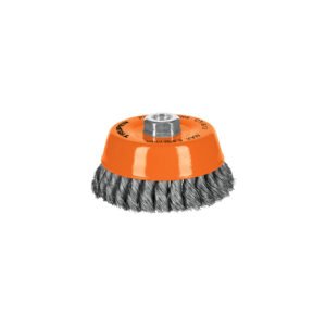 11541 - Carda copa 5" alambre trenzado fino, eje 5/8"-11, Truper