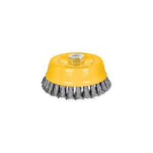 28260 - Carda copa 5" alambre trenzado fino, eje 5/8"-11, Pretul