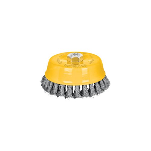 28260 - Carda copa 5" alambre trenzado fino, eje 5/8"-11, Pretul