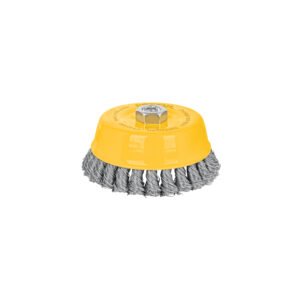 28261 - Carda copa 5" alambre trenzado grueso, eje 5/8"-11, Pretul