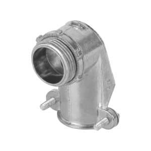 47344 - Conector curvo 3/4" para tubo flexible metálico, Volteck