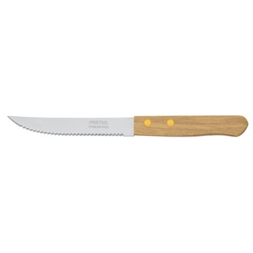 23083 - Cuchillo con sierra para asado 5" mango de madera, Pretul