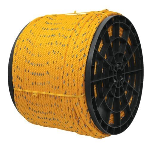 CUE-08K.jpg 44486 - Kilo de cuerda amarilla de polipropileno 8mm, carrete 20kg