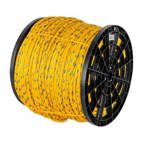 CUE-10K.jpg 44487 - Kilo de cuerda amarilla de polipropileno 10mm, carrete 20kg