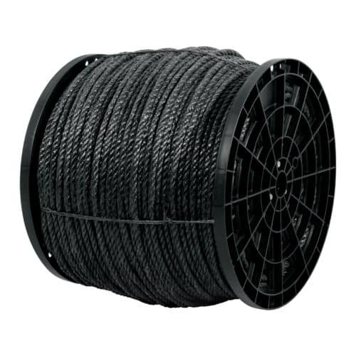 40766 - Kilo de cuerda negra de polipropileno 11 mm, carrete 20kg
