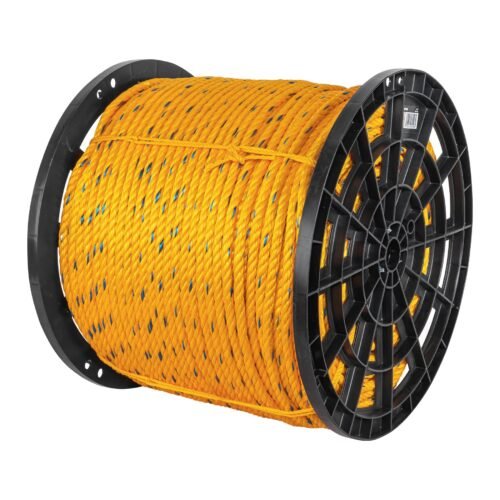 CUE-13M.jpg 40179 - Metro de cuerda amarilla de polipropileno 13mm, carrete 390m