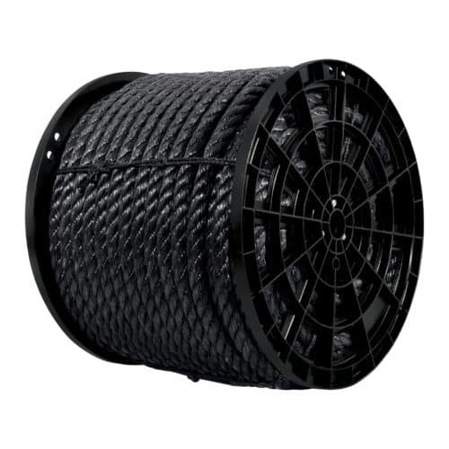 40770 - Kilo de cuerda negra de polipropileno 25 mm, carrete 30kg