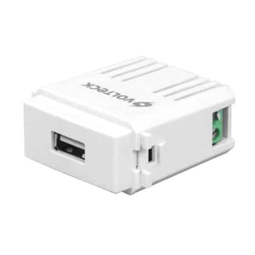 48109 - Módulo puerto USB, línea Italiana, color blanco, Volteck