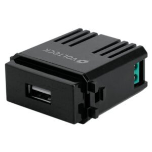 47603 - Módulo USB, línea Italiana, color negro, Volteck