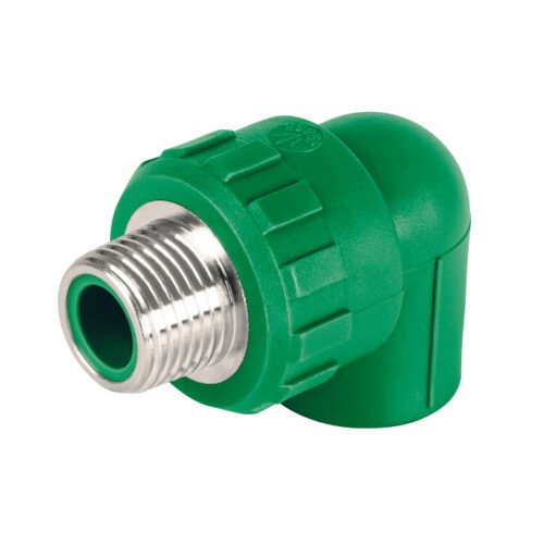 CV-511.jpg 49855 - Codo 90° PPR, 1/2", rosca macho con inserto metálico, Foset