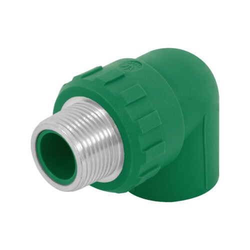49856 - Codo 90° PPR,  3/4", rosca macho con inserto metálico, Foset