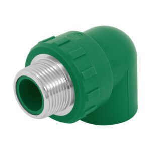 49857 - Codo 90° PPR,  1", rosca macho con inserto metálico, Foset