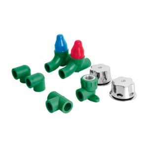 46035 - Kit de instalación p/regadera PPR 1/2" con manerales, FOSET