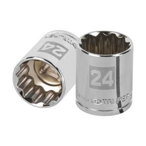 13538 - Dado de 24 mm, 12 puntas, cuadro 1/2", Truper